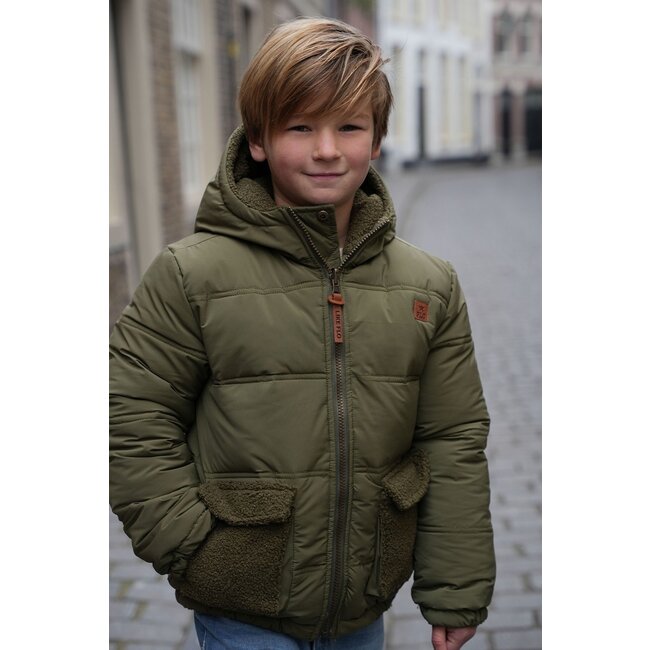 Like Flo winter winterjas jongens - groen - Albon - omkeerbaar, capuchon