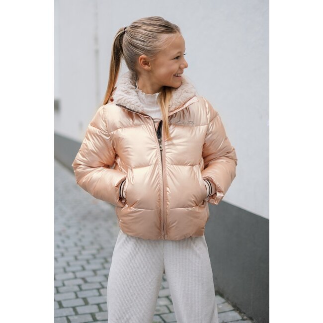 Like Flo winter winterjas meisjes - oranje - Aelin - kort, capuchon