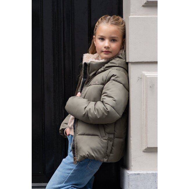 Like Flo winter winterjas meisjes - groen - Aelin - kort, capuchon