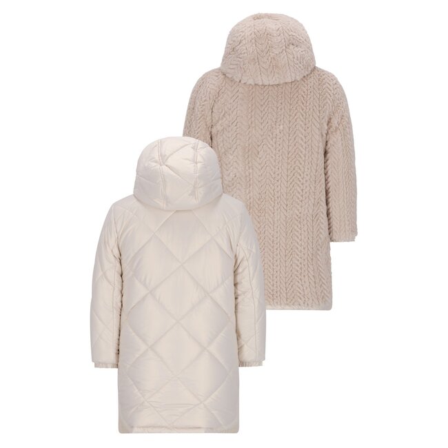 Like Flo winter winterjas meisjes - goud - Ariana - lang, omkeerbaar, capuchon, metallic