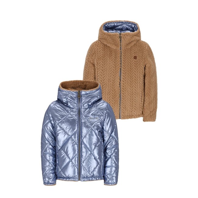 Like Flo winter winterjas meisjes - blauw - Aimee - kort, omkeerbaar, capuchon