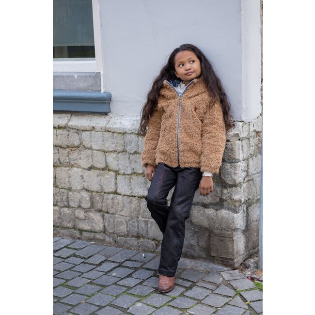 Like Flo winter winterjas meisjes - blauw - Aimee - kort, omkeerbaar, capuchon