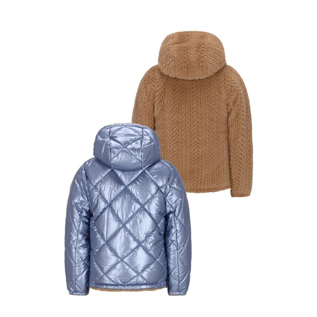 Like Flo winter winterjas meisjes - blauw - Aimee - kort, omkeerbaar, capuchon