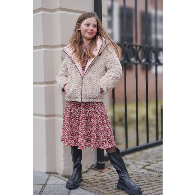 Like Flo winter winterjas meisjes - paars - Aimee - kort, omkeerbaar, capuchon