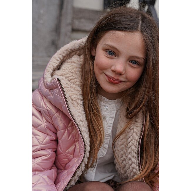 Like Flo winter winterjas meisjes - paars - Aimee - kort, omkeerbaar, capuchon