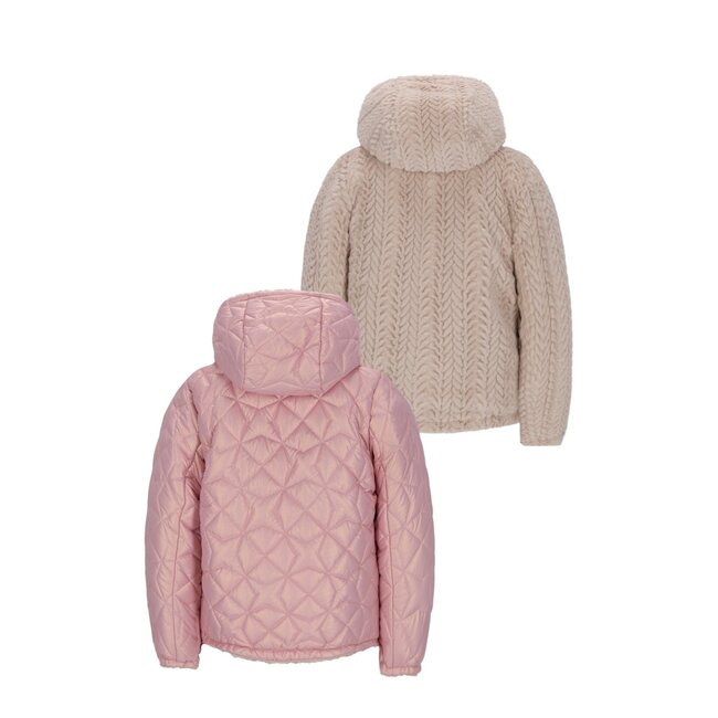 Like Flo winter winterjas meisjes - paars - Aimee - kort, omkeerbaar, capuchon