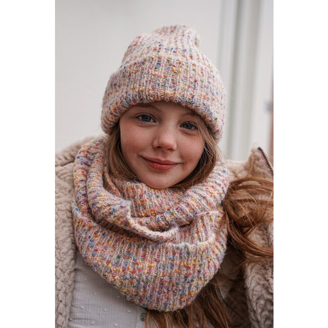 Like Flo winter colsjaal + muts meisjes - multi - Noe