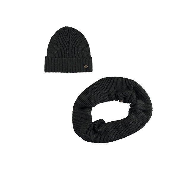 Like Flo winter colsjaal + muts meisjes - grijs - Noah - glitter