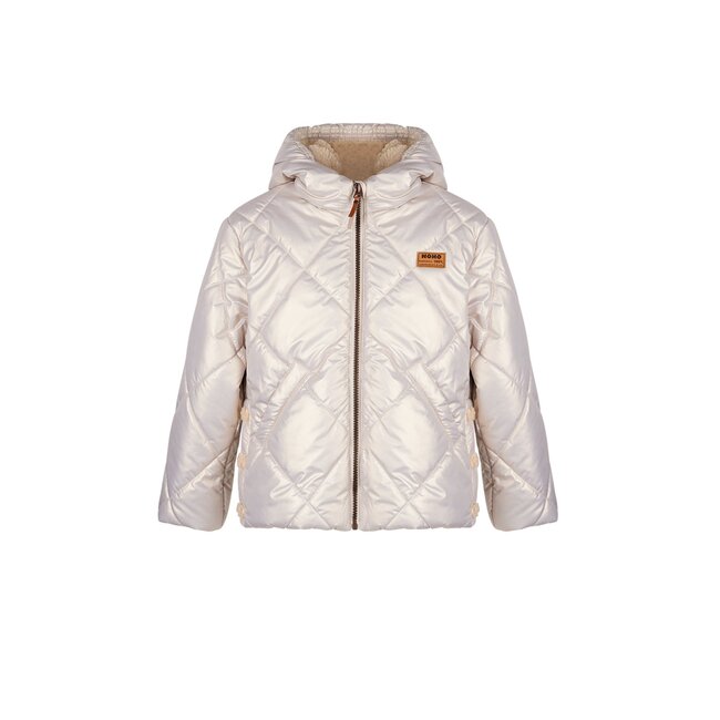 NoNo winter winterjas meisjes - beige - Button - kort, capuchon