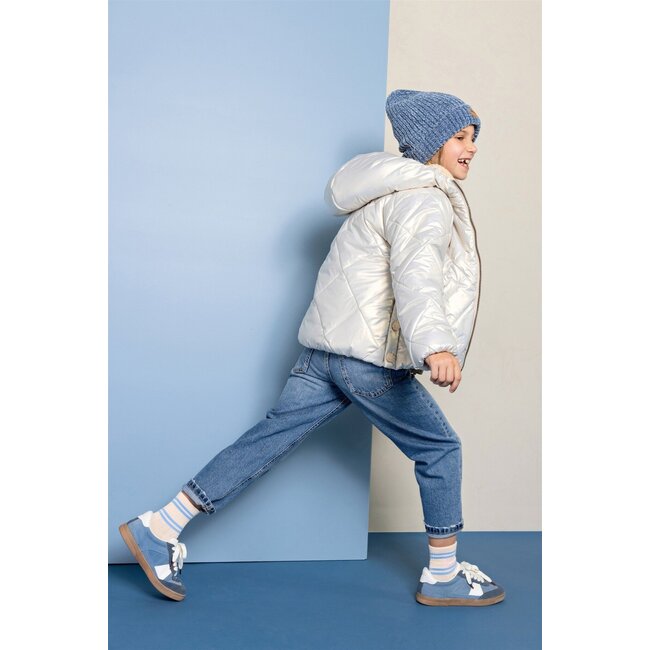 NoNo winter winterjas meisjes - beige - Button - kort, capuchon