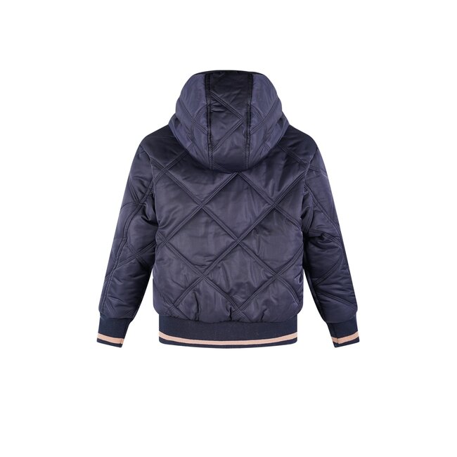 NoNo winter bomberjack meisjes - navy blauw - Bomby - omkeerbaar, capuchon