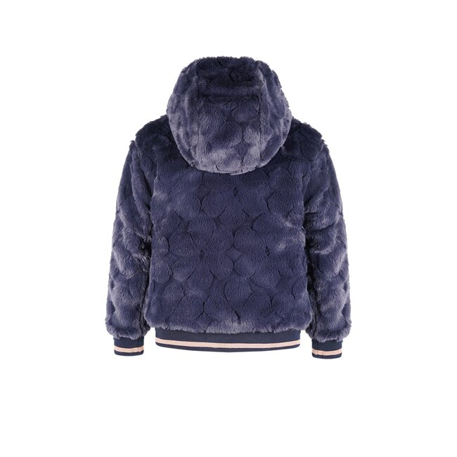 NoNo winter bomberjack meisjes - navy blauw - Bomby - omkeerbaar, capuchon