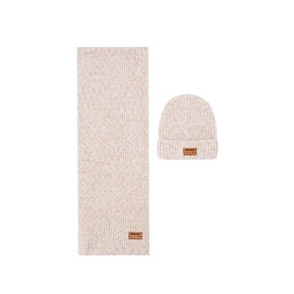 NoNo winter sjaal + muts set meisjes - beige - Raya - gebreid