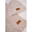 NoNo winter sjaal + muts set meisjes - beige - Raya - gebreid