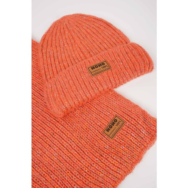 NoNo winter sjaal + muts set meisjes - beige - Raya - gebreid