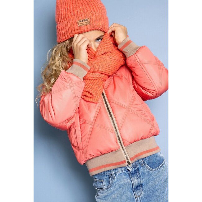 NoNo winter sjaal + muts set meisjes - beige - Raya - gebreid