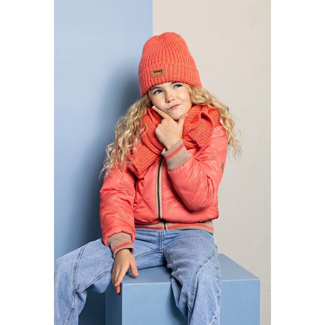 NoNo winter sjaal + muts set meisjes - beige - Raya - gebreid