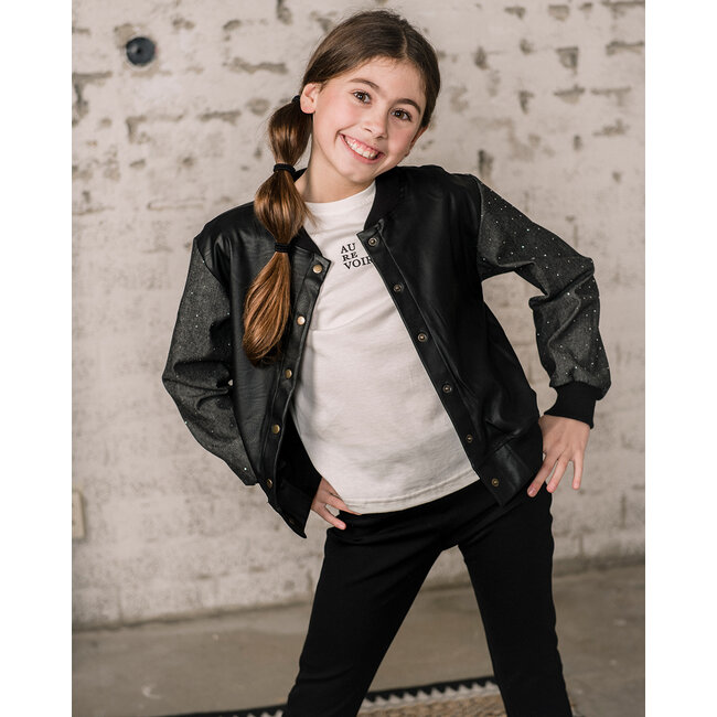 KIEstone winter bomberjas meisjes - zwart - Sam