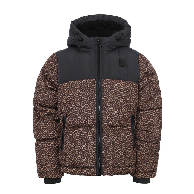 LOOXS 10sixteen winter jas meisjes - bruin/zwart - panter