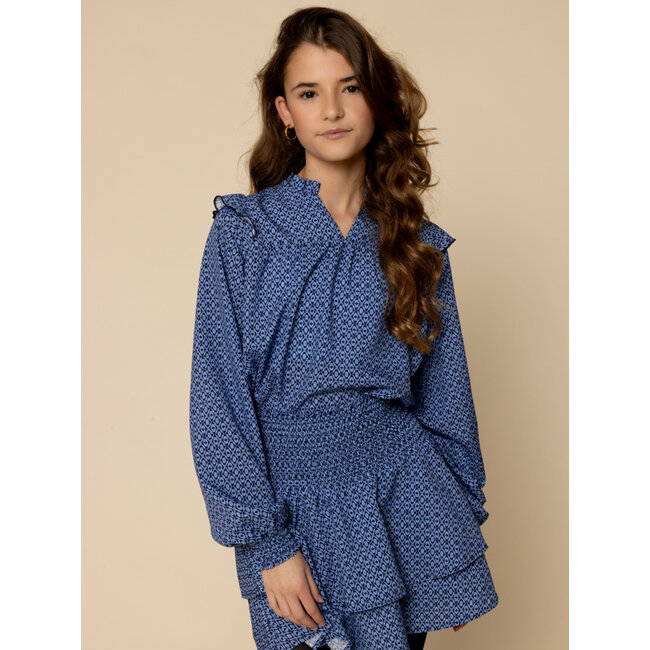 LOOXS 10sixteen winter skort meisjes - blauw - etnische print