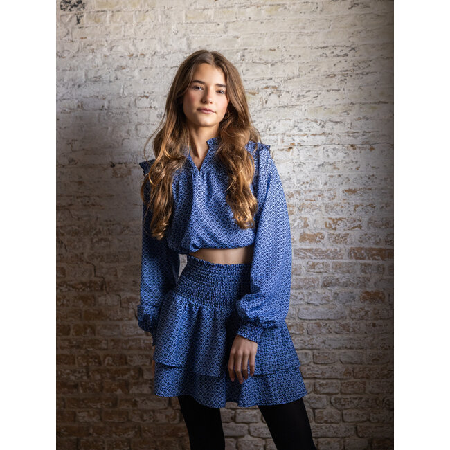 LOOXS 10sixteen winter skort meisjes - blauw - etnische print