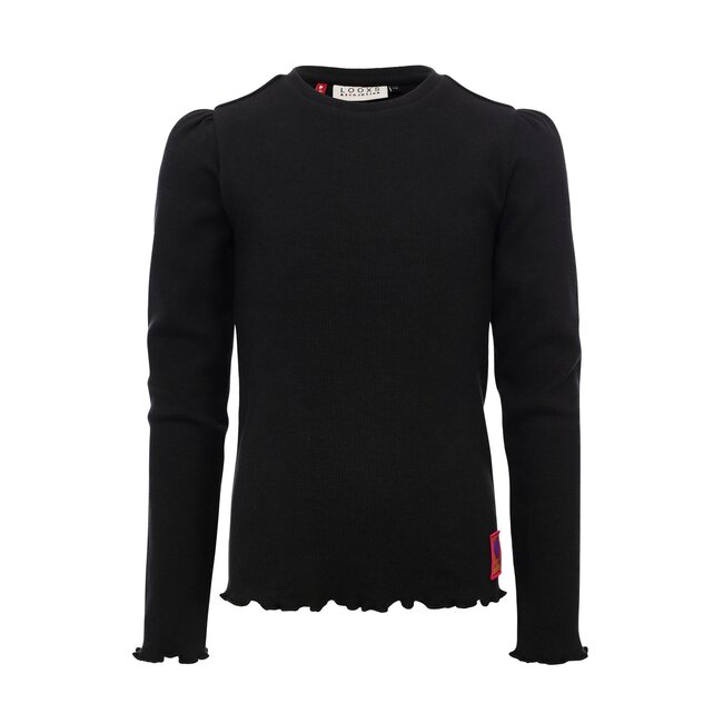 LOOXS Little winter rib top meisjes - grijs