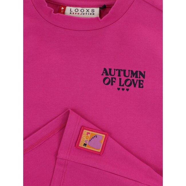 LOOXS Little winter t-shirt meisjes - roze - longsleeve