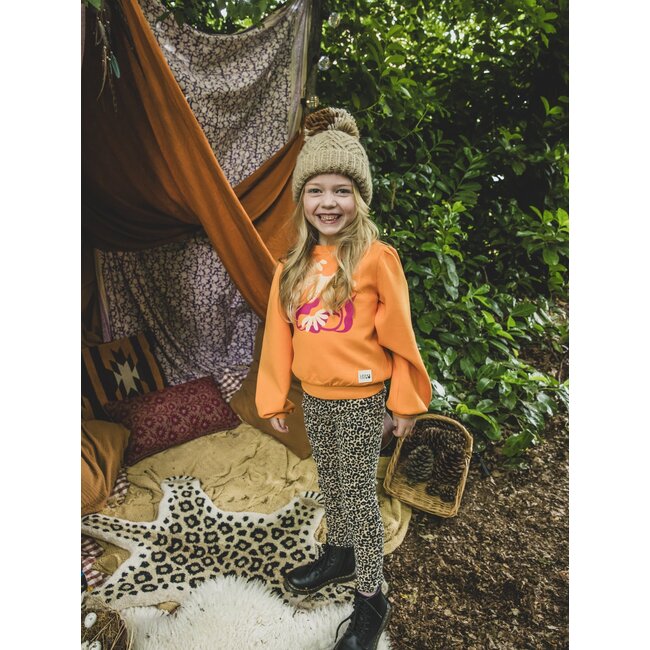 LOOXS Little winter legging meisjes - zand - luipaard