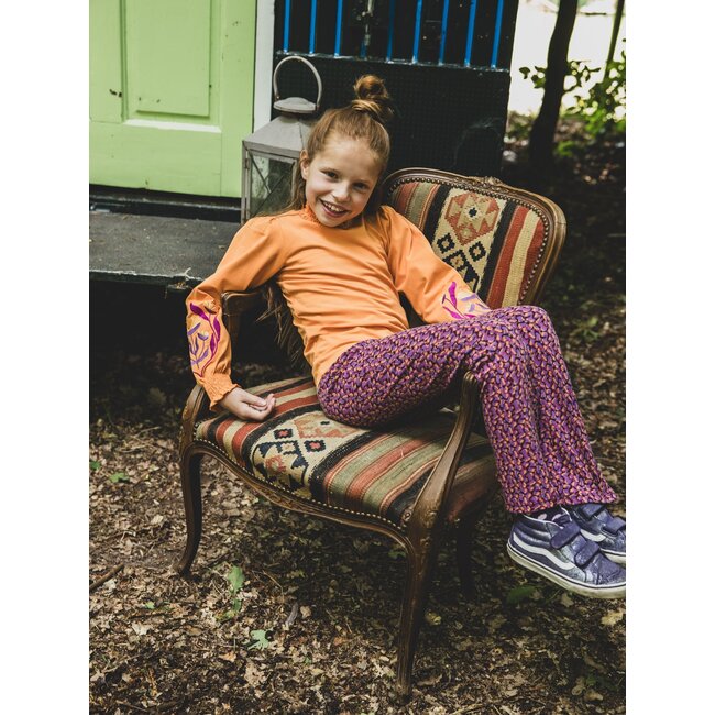 LOOXS Little winter crinckle broek meisjes - roze/paars -  confetti