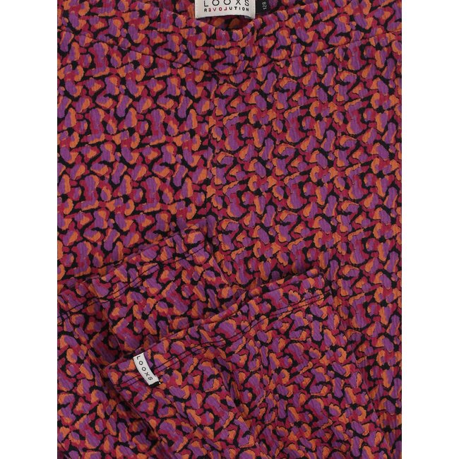 LOOXS Little winter crinckle broek meisjes - roze/paars -  confetti