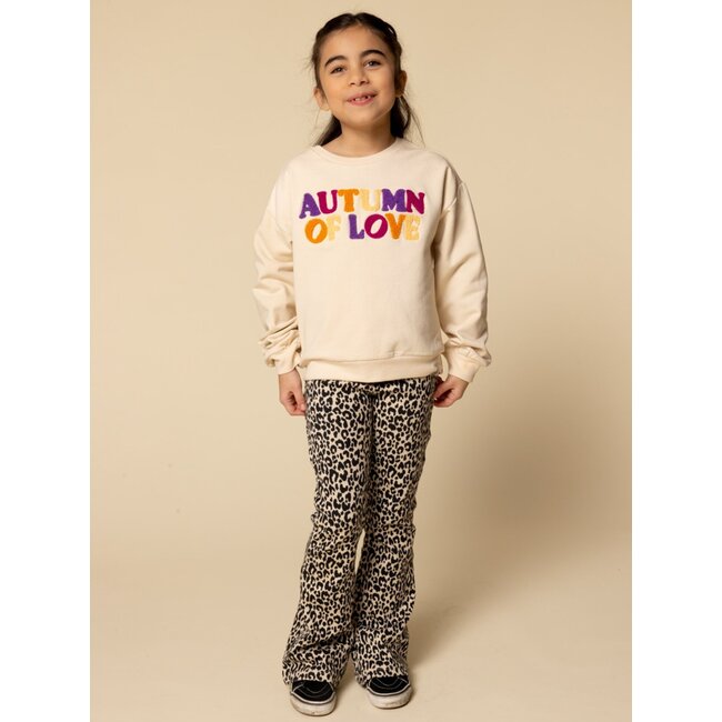 LOOXS Little winter broek meisjes - zand - luipaard/jaquard