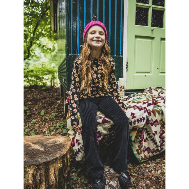 LOOXS Little winter velvet broek meisjes - grijs - rib