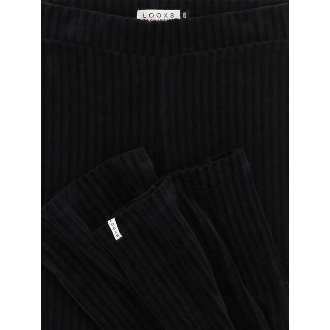 LOOXS Little winter velvet broek meisjes - grijs - rib