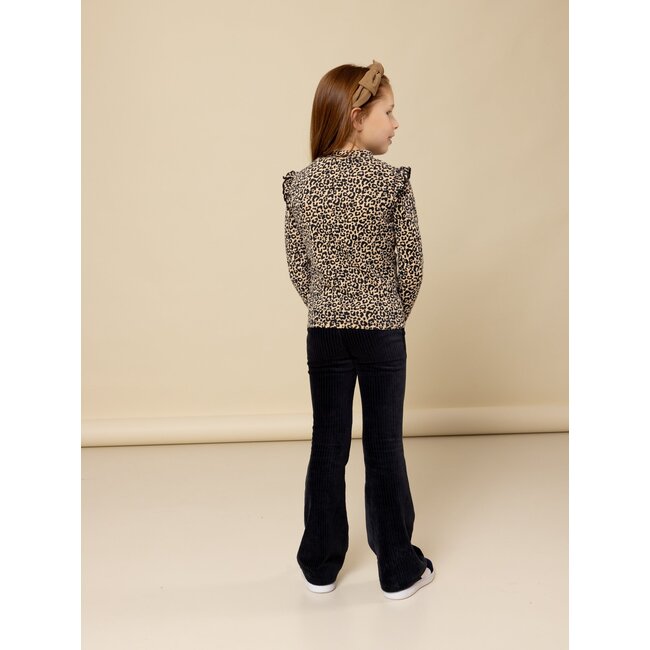 LOOXS Little winter velvet broek meisjes - grijs - rib