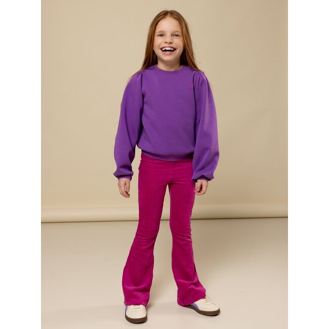 LOOXS Little winter velvet broek meisjes - roze- rib