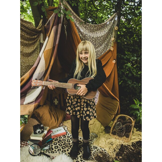 LOOXS Little winter velvet flare rok meisjes - zwart - bloem