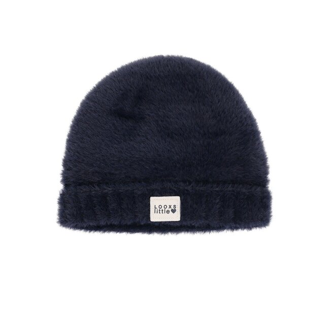 LOOXS Little winter muts meisjes - navy blauw - gebreid/bond