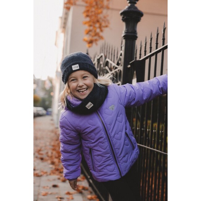 LOOXS Little winter muts meisjes - navy blauw - gebreid/bond