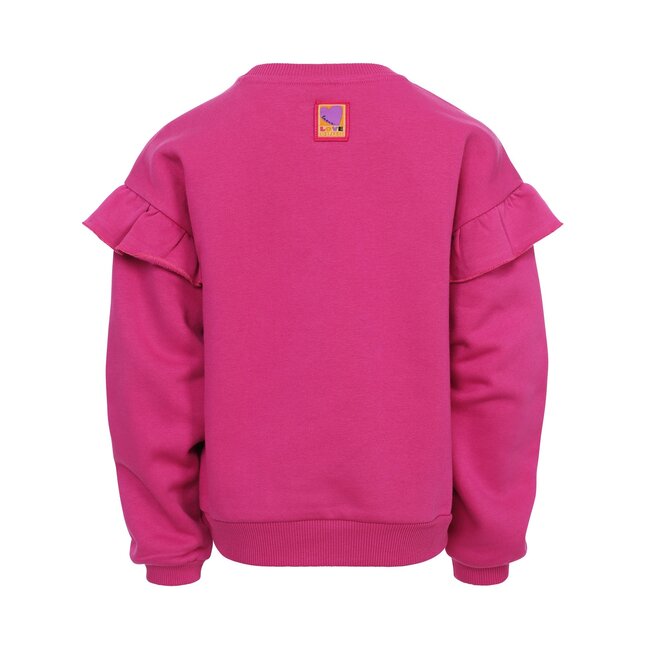 LOOXS Little winter sweater meisjes - roze - ruffle