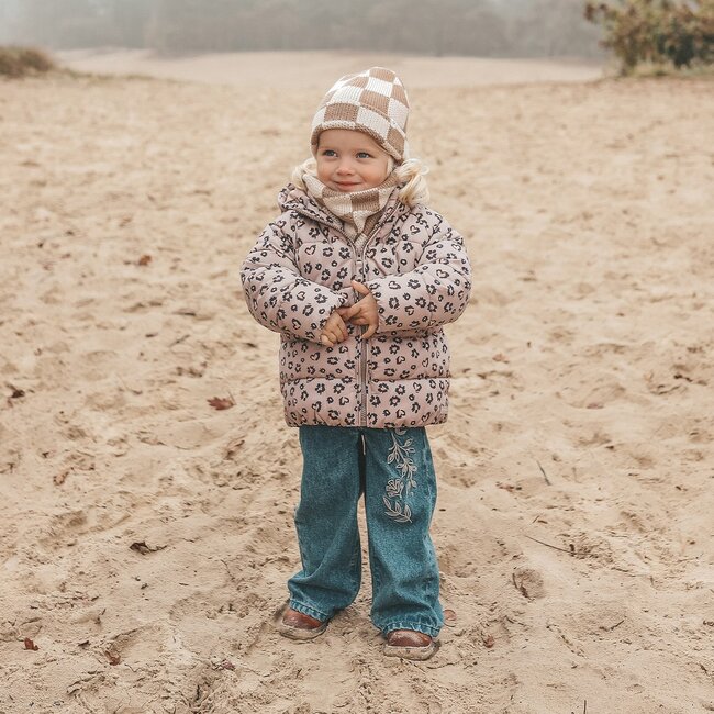 Your wishes winter winterjas meisjes - oranje - Sweet Leopard - puffer