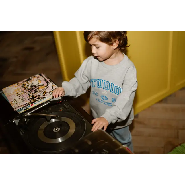 Daily7 winter sweater jongens - grijs - oversized/print