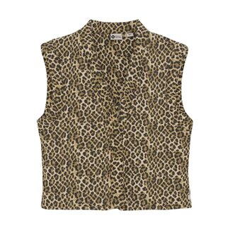 Daily7 winter gilet meisjes - zand - opgevuld/animal