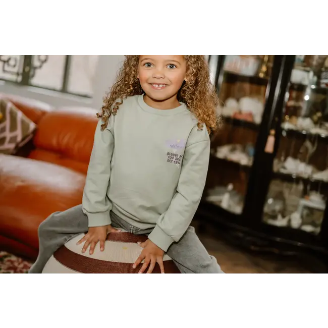 Daily7 winter sweater meisjes - groen - backprint
