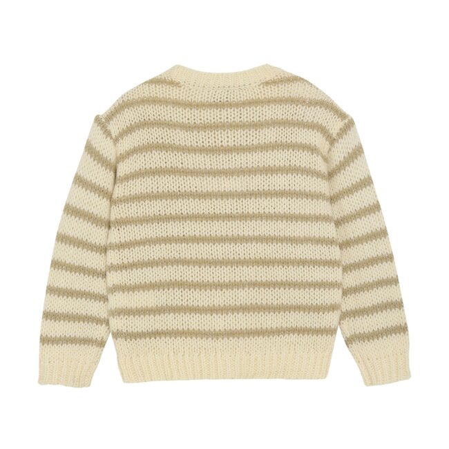 Daily7 winter sweater meisjes - zand - strepen/gebreid