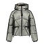 Geisha winter jas meisjes - groen - boxy - metallic