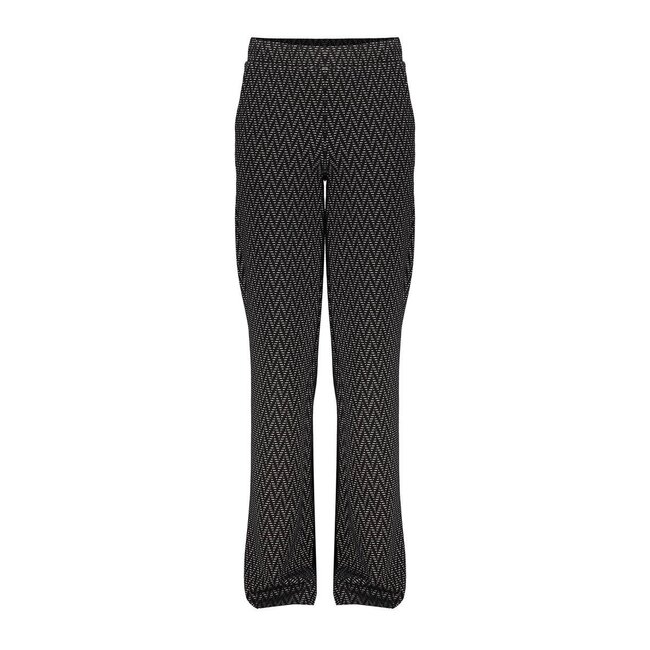 Geisha winter wide leg broek meisjes - zwart/wit - jacquard