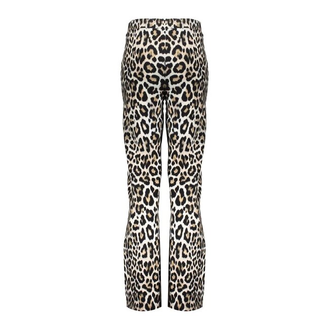Geisha winter wide broek meisjes - zwart/zand - AOP luipaard