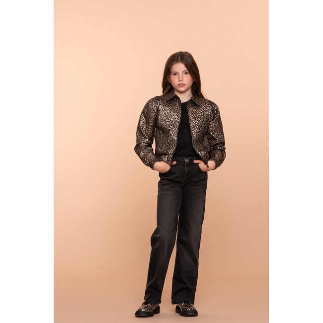 Geisha winter wide leg jeans meisjes - zwart