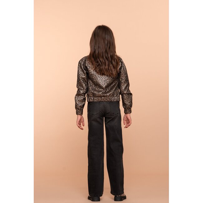 Geisha winter wide leg jeans meisjes - zwart