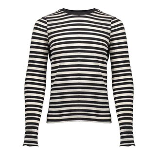 Geisha winter top meisjes - zwart/wit - ajour - longsleeve, gestreept